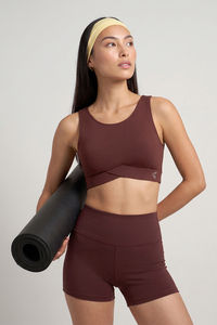 Zelocity Medium Impact Quick Dry Sports Bra - Friar Brown — thumbnail 3